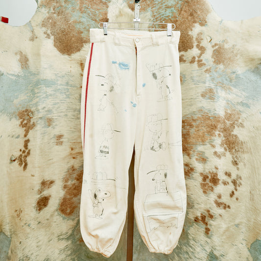 1940's Hand Drawn Snoopy Baseball Pants